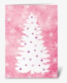 White Christmas Tree Greeting Card - Patchwork, HD Png Download, Free Download