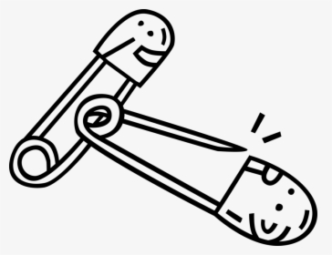 Vector Illustration Of Safety Pin Device Fastens Objects - Line Art, HD Png Download, Free Download