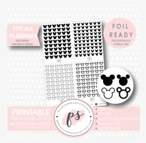Transparent Mickey Mouse Ears Png - Free Printable Planner Stickers Sushi, Png Download, Free Download