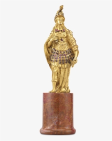 Gilt Bronze And Amethyst Minerva Statuette - Bronze Sculpture, HD Png Download, Free Download