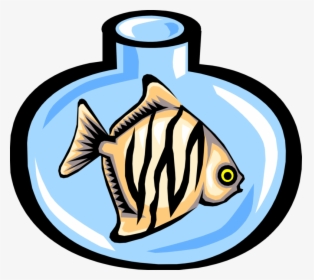 Vector Illustration Of Tropical Striped Fish In Fish - Coral Reef Fish, HD Png Download, Free Download