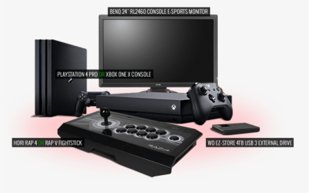 Win Ps4 Pro Or Xbox One X, Gaming Monitor, Hdd, Fightstick - Doorprize Elektronik Png, Transparent Png, Free Download