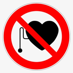 Prohibited For People With Pacemakers - Pacemaker Not Allowed Sign, HD Png Download, Free Download