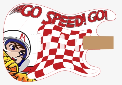 Guitar Decal Design Based On The Speed Racer Cartoon - Speed Rwcer Guitar, HD Png Download, Free Download