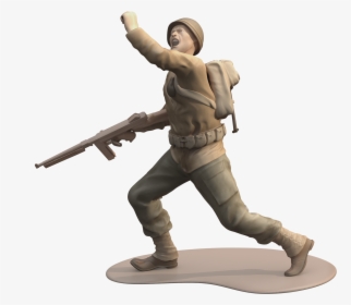 Ww2 Soldier Running Png, Transparent Png, Free Download