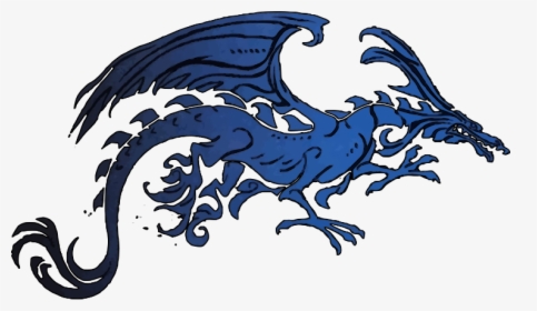 Fierce Black And Blue Tribal Dragon - Public Domain Images Dragon, HD Png Download, Free Download