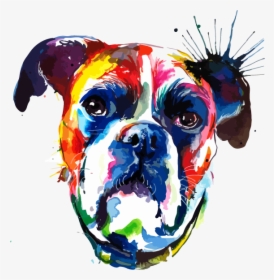 Watercolor Dog Printed Transfers - Boxer Dog Watercolour, HD Png Download, Free Download