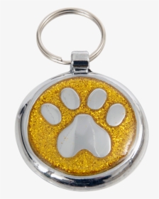 Luxury Designer Dog Tag Glitter Yellow Gold Paw Print - Keychain, HD Png Download, Free Download