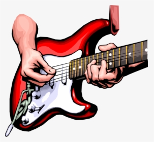 Vector Illustration Of Hands Playing The Electric Fender - Hands Playing Electric Guitar, HD Png Download, Free Download