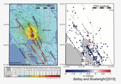 Regional Attenuation In California In Ground-motion - Map, HD Png Download, Free Download