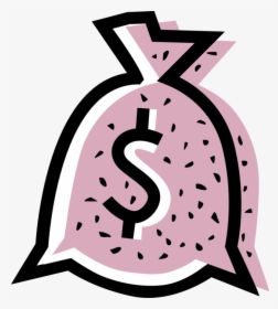 Vector Illustration Of Money Bag, Moneybag, Or Sack - Pink Money Png, Transparent Png, Free Download