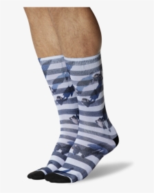 Men"s Crosswalk Tube Socks Black, White On Leg Image - Sock, HD Png Download, Free Download