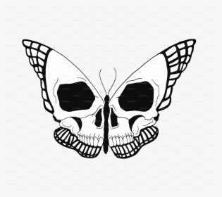 Transparent Skull Png , Png Download - Butterfly Skull Clipart, Png Download, Free Download