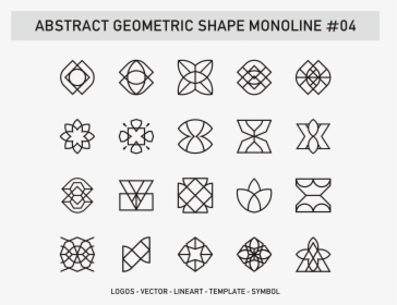 Abstract Geometric Shape Monoline-04 - Abstract Geometry Shapes, HD Png Download, Free Download
