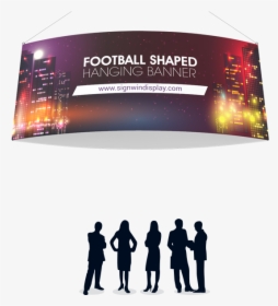 Football Shaped Hanging Banner Fabric Printing For - Tapered Circle Hanging Sign, HD Png Download, Free Download