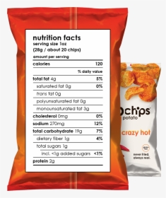 Nutritional Facts 1oz Bag Crazy Hot - Popchips Ridges Nutrition Facts, HD Png Download, Free Download