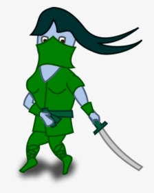 Ninja Holding Sword And Covering His Face - Ninja Clip Art, HD Png Download, Free Download