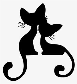 Cat Silhouette Kitten - Рисунки Черных Котов, HD Png Download, Free Download