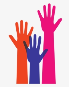 Orange, Purple, And Pink Raised Hands - Education As A Tool For Tolerance In Diversity Posters, HD Png Download, Free Download