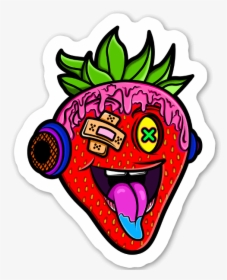 Crazy Strawberry Sticker - Crazy Strawberry, HD Png Download, Free Download