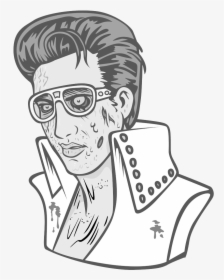 Large Bw Zombie Elvis - Zombie Elvis Disgraceland, HD Png Download, Free Download