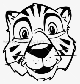 Tiger Cub Face Clipart Black And White, HD Png Download, Free Download