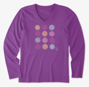 Women"s Knitting Is Good Long Sleeve Crusher Vee - Womens Thanksgiving Shirts Funny, HD Png Download, Free Download