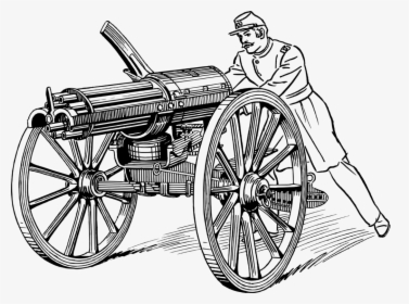 Wheel,line Art,chariot - Civil War Cannon Drawing, HD Png Download, Free Download