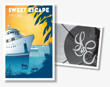 Art Deco Poster Yacht Sweet Escape Home Explore - Graphic Design, HD Png Download, Free Download