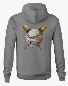Baseball Zip Up Hoodie Bats Crazy Face Hooded Sweatshirt - Sweatshirt, HD Png Download, Free Download