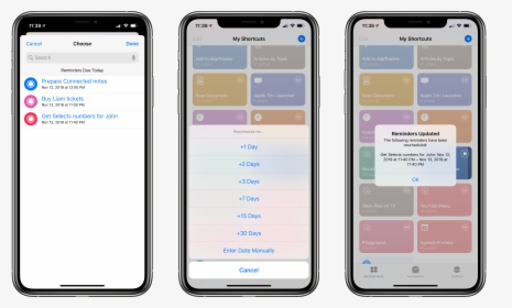 Rescheduling Reminders With Shortcuts - Iphone, HD Png Download, Free Download