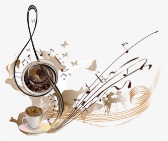 Coffee Cafe Musical Note - Coffee With Music, HD Png Download, Free Download