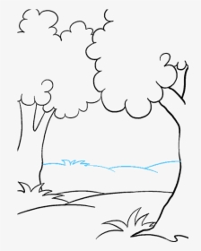 How To Draw Cartoon Forest - Small Easy Drawing Forest, HD Png Download, Free Download