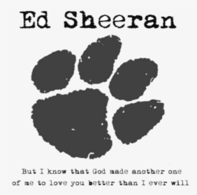 Clemson Paw , Png Download - Ed Sheeran Tattoo Art, Transparent Png, Free Download