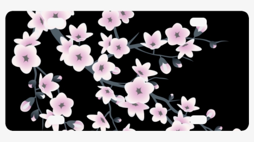 Cherry Blossoms Sakura Floral Pink Black Classic License, HD Png Download, Free Download