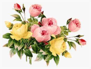 Vintage Rose Png - Vintage Flowers Clipart Png, Transparent Png, Free Download
