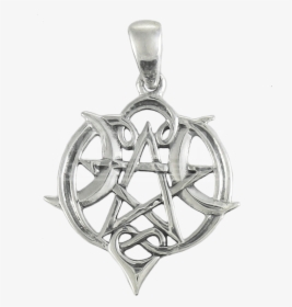 Small Silver Heart Pentacle Pendant - Locket, HD Png Download, Free Download