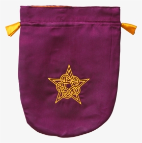 Stb08-purple Satin Celtic Pentagram Tarot Bag At Enchanted - Wristlet, HD Png Download, Free Download