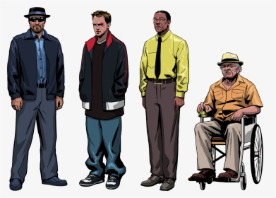 Walter White, Jesse Pinkman, Gus Fring, And Hector - Hector Salamanca Gus Fring, HD Png Download, Free Download
