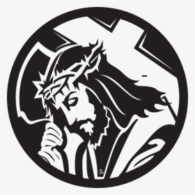 Black And White Image Freeuse Stock Jesus With Cross - Jesus Vector, HD Png Download, Free Download