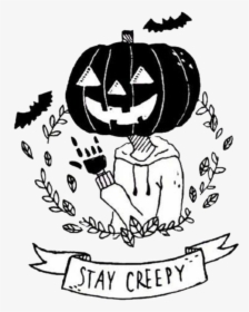 #blackandwhite #halloween #tattoo #tumblr #staycreepy - Jack O Lantern Tattoos Black And White, HD Png Download, Free Download