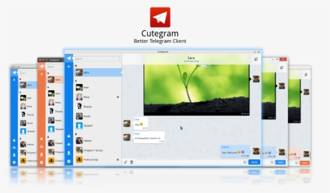 Cutegram Telegram Client - Multi Account Telegram Desktop, HD Png Download, Free Download