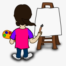 Banner Transparent Board Clipart Painter - Cartoon Image Of Painting, HD Png Download, Free Download