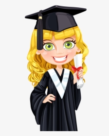 Фотки Graduation Clip Art, Graduation Photos, Graduation - Cartoon Girl Graduate, HD Png Download, Free Download