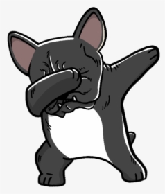 #dabbing #frenchie #frenchbulldog #dab - Black French Bulldog Cartoon, HD Png Download, Free Download