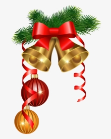 Christmas Golden Bells And - Christmas Bells And Candles, HD Png Download, Free Download