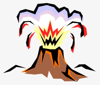Vector Illustration Of Mountain Volcano Blows Its Top - Volcano Clip Art, HD Png Download, Free Download