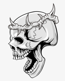 Skull Png Download - Skull With Thorn Crown, Transparent Png, Free Download