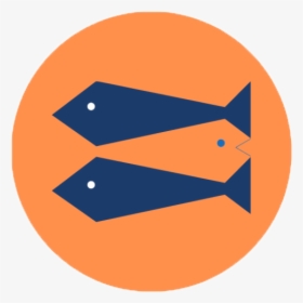 Graphic Of Two Blue Fish With Orange Background - Circle, HD Png Download, Free Download