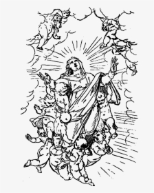 Input Angels Raising The Virgin Mary To Heaven , Png - Leviathan Outline, Transparent Png, Free Download